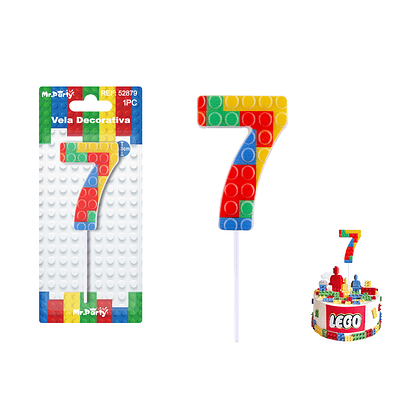 Vela de Lego Número 7 4.9*3.4*0.85cm