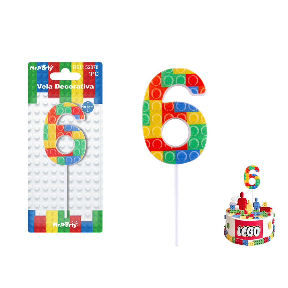 Vela de Lego Número 6 4.9*3.4*0.85cm