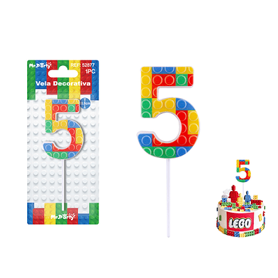Vela de Lego Número 5 4.9*3.4*0.85cm