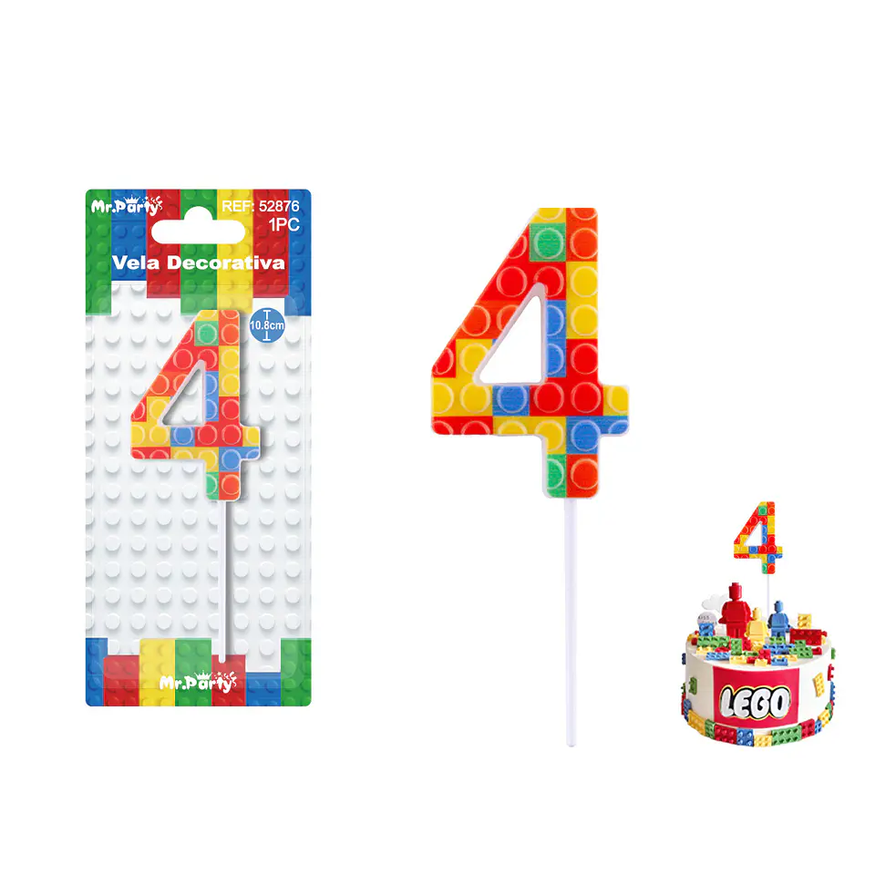 Vela de Lego Número 4 4.9*3.4*0.85cm 1