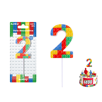 Vela de Lego Número 2 4.9*3.4*0.85cm