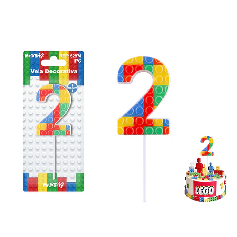 Vela de Lego Número 2 4.9*3.4*0.85cm