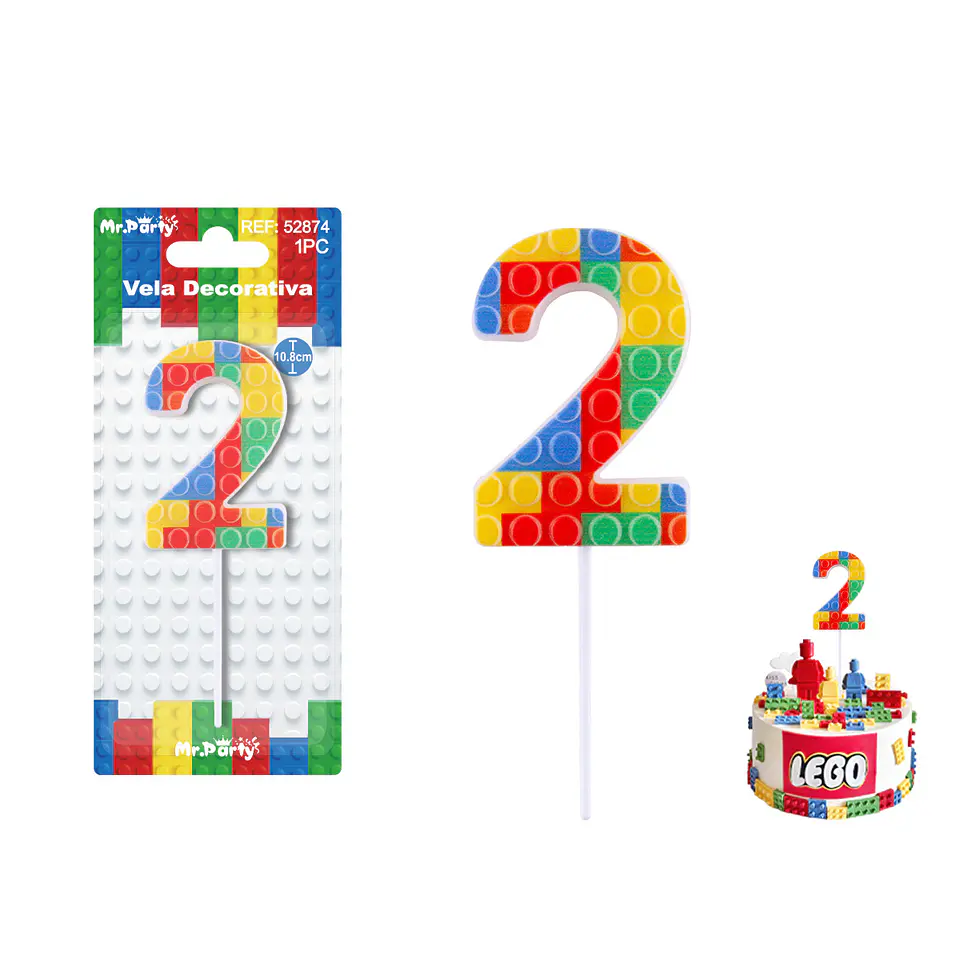 Vela de Lego Número 2 4.9*3.4*0.85cm 1