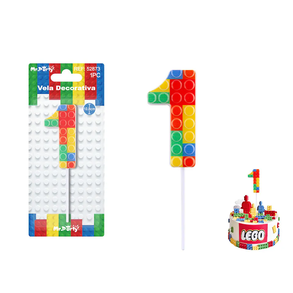 Vela de Lego Número 1 4.9*3.4*0.85cm 1
