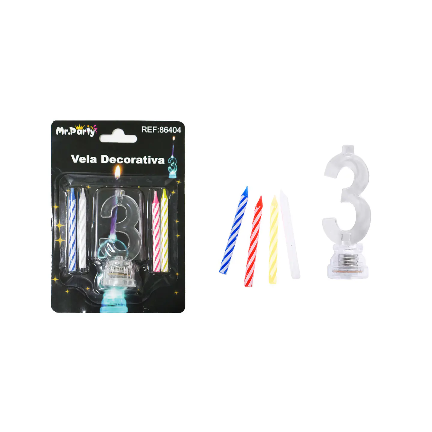 Vela LED con batería número 3 1