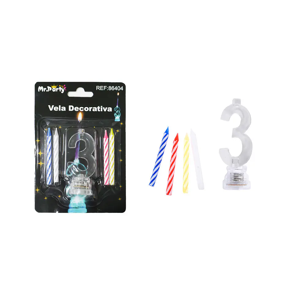 Vela LED con batería número 3 1