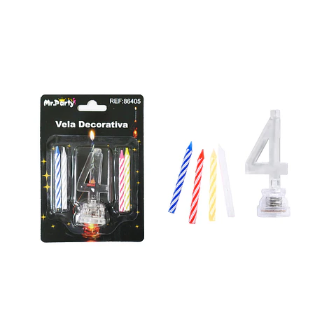 Vela LED con batería número 4