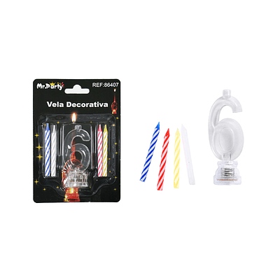 Vela LED con batería número 6