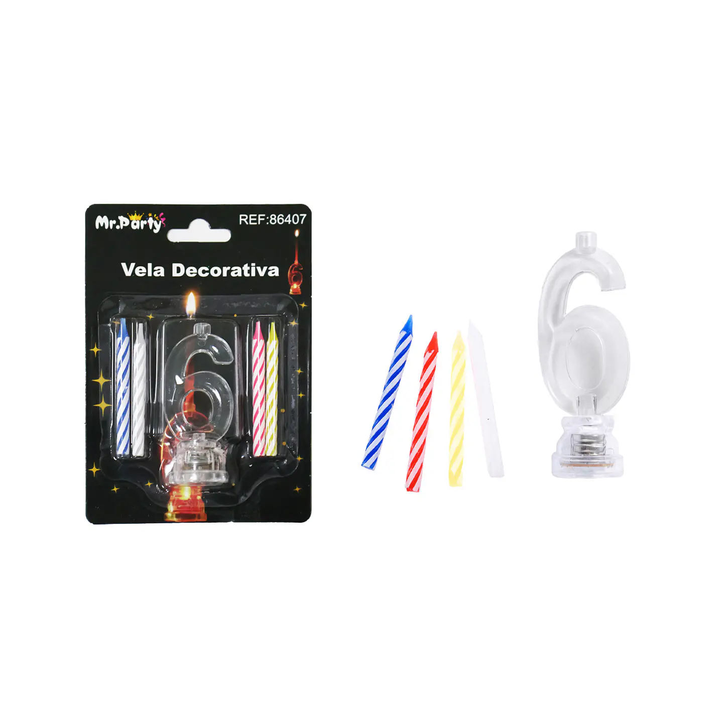 Vela LED con batería número 6 1