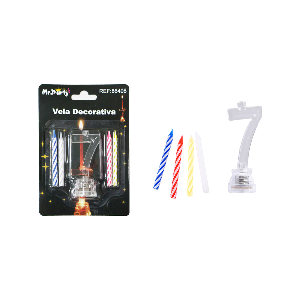 Vela LED con batería número 7