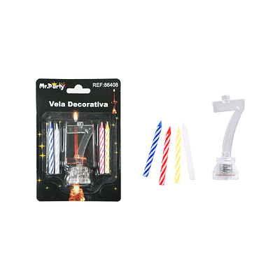 Vela LED con batería número 7