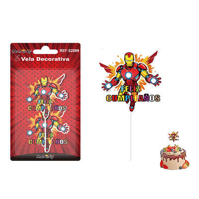 Vela de cumpleaños Iron Man 6*6cm