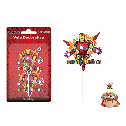 Vela de cumpleaños Iron Man 6*6cm
