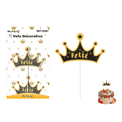 Vela de cumpleaños corona 3.5*6cm