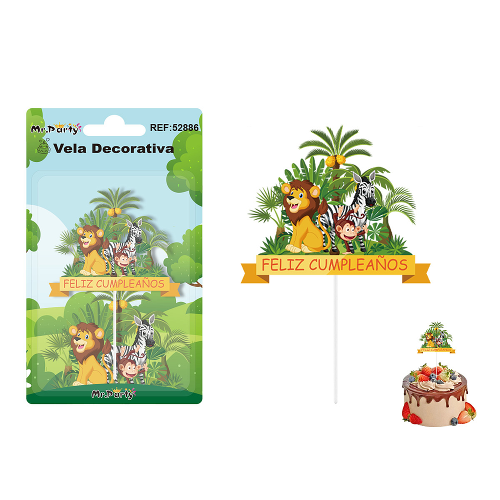 Vela de cumpleaños animal 5.5*6cm