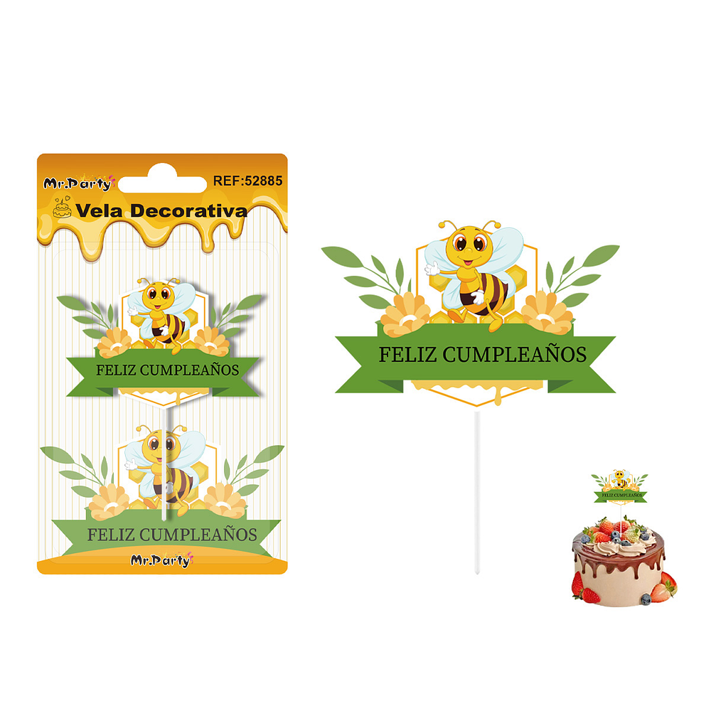 Vela de cumpleaños abeja 4*6cm