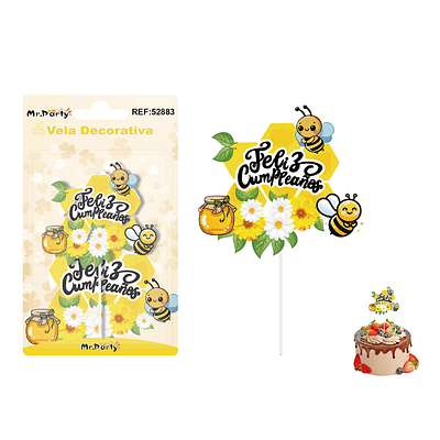 Vela de cumpleaños abeja 6*6.5cm
