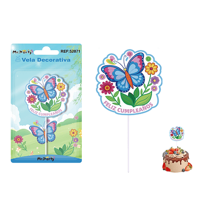 Vela de cumpleaños mariposa 5.5*6cm