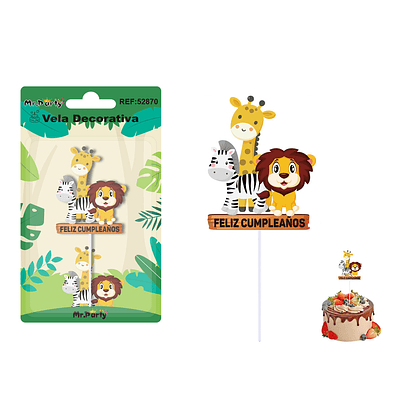 Vela de cumpleaños zoológico 5*6cm