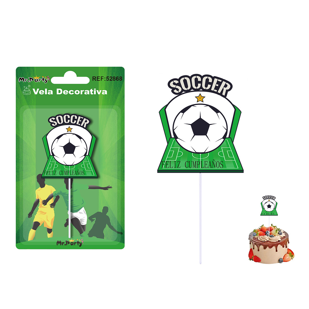 Vela de cumpleaños fútbol 5.5*5cm
