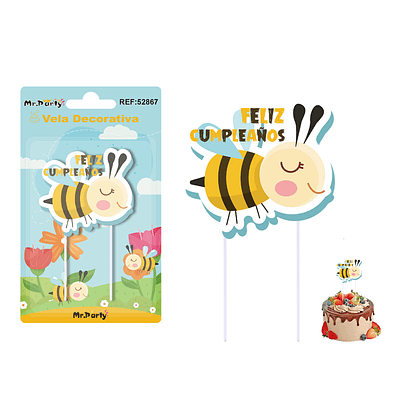 Vela de cumpleaños abeja 5.5*6cm