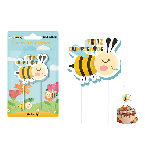 Vela de cumpleaños abeja 5.5*6cm