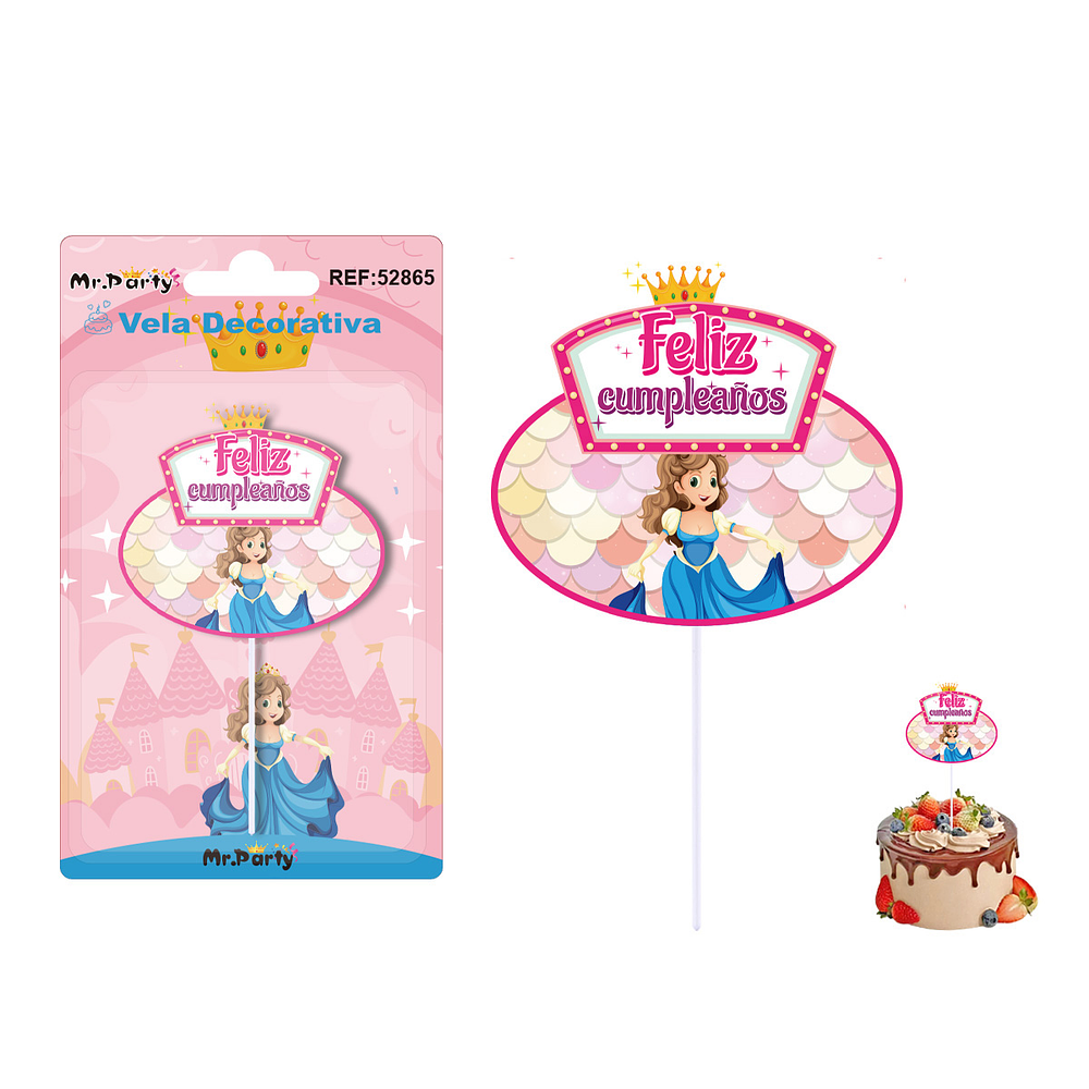 Vela de cumpleaños princesa 5.5*6cm