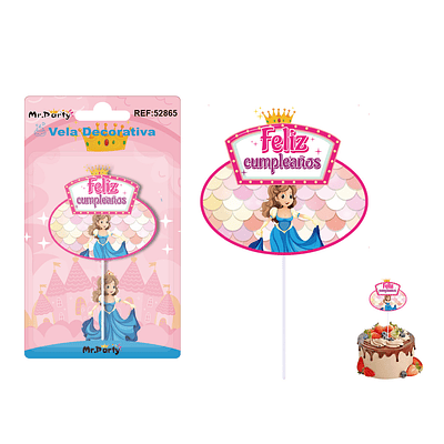 Vela de cumpleaños princesa 5.5*6cm