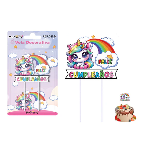 Vela de cumpleaños unicornio 5.5*6cm