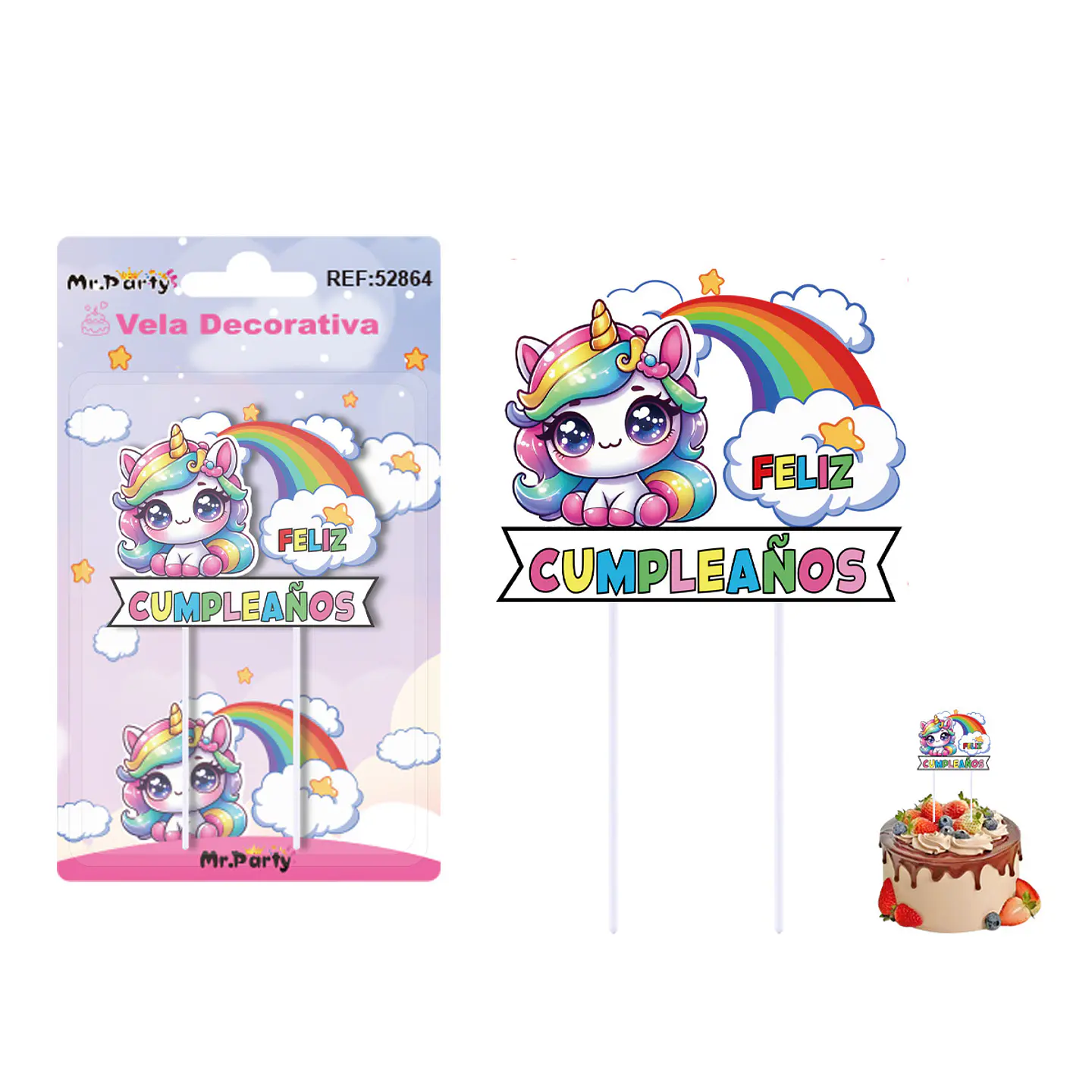 Vela de cumpleaños unicornio 5.5*6cm 1
