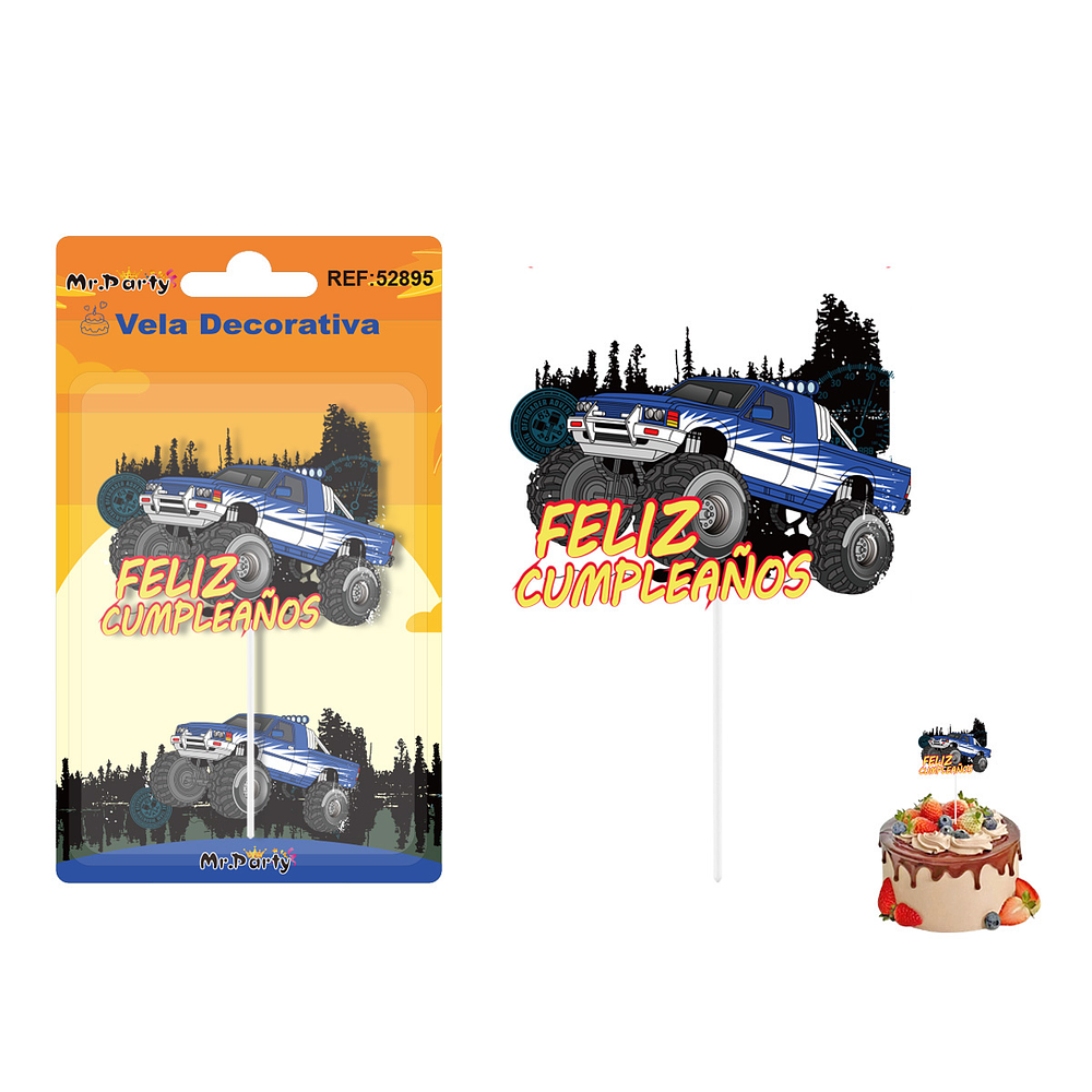 Vela de cumpleaños camión 4.5*5.5cm