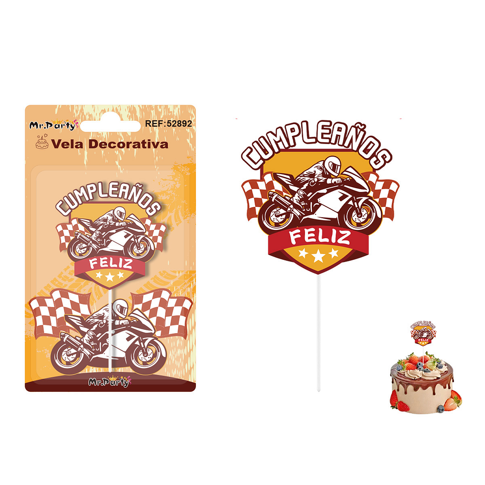 Vela de cumpleaños motocicleta 5.5*6cm