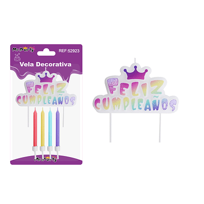 Vela de feliz cumpleaños 8.7*5cm 5pcs