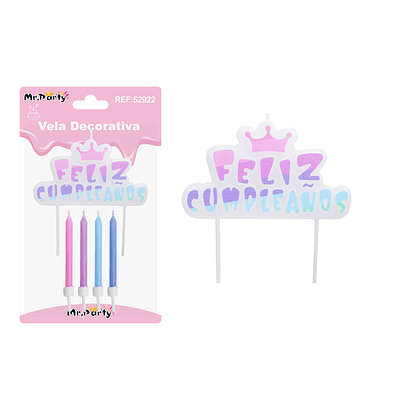 Vela de feliz cumpleaños 8.7*5cm 5pcs