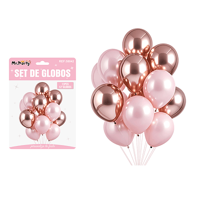 Set de globos rosa 13pcs