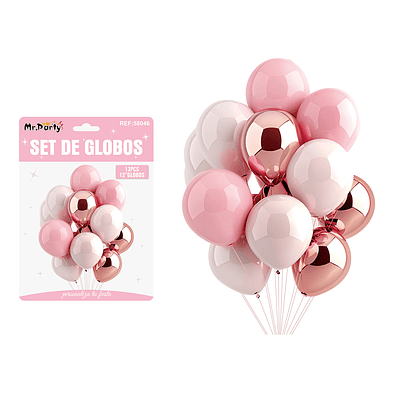 Set de globos rosa 13pcs