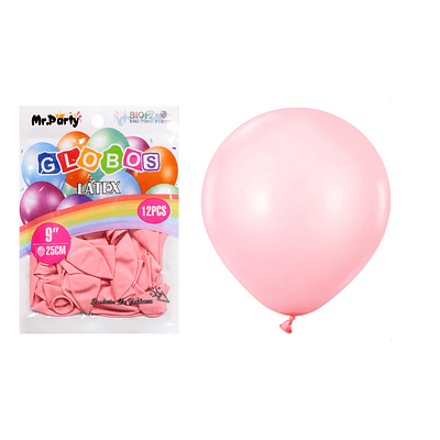 Globos de látex mate rosado suave 25cm 12pcs