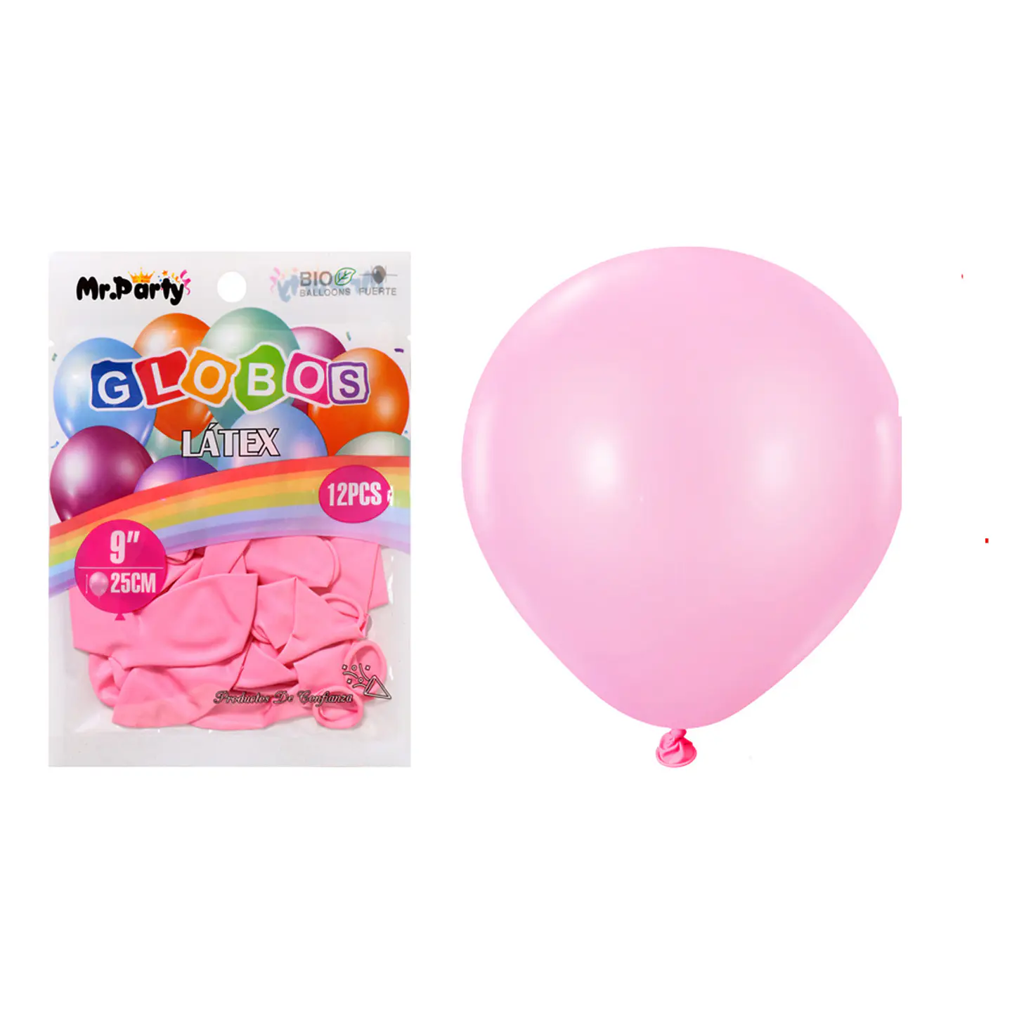 Globos de látex mate rosado claro 25cm 12pcs 1