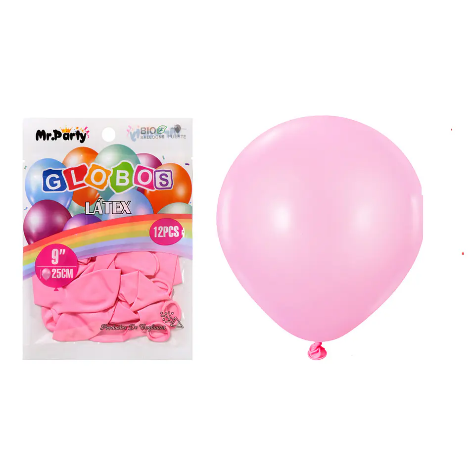 Globos de látex mate rosado claro 25cm 12pcs 1