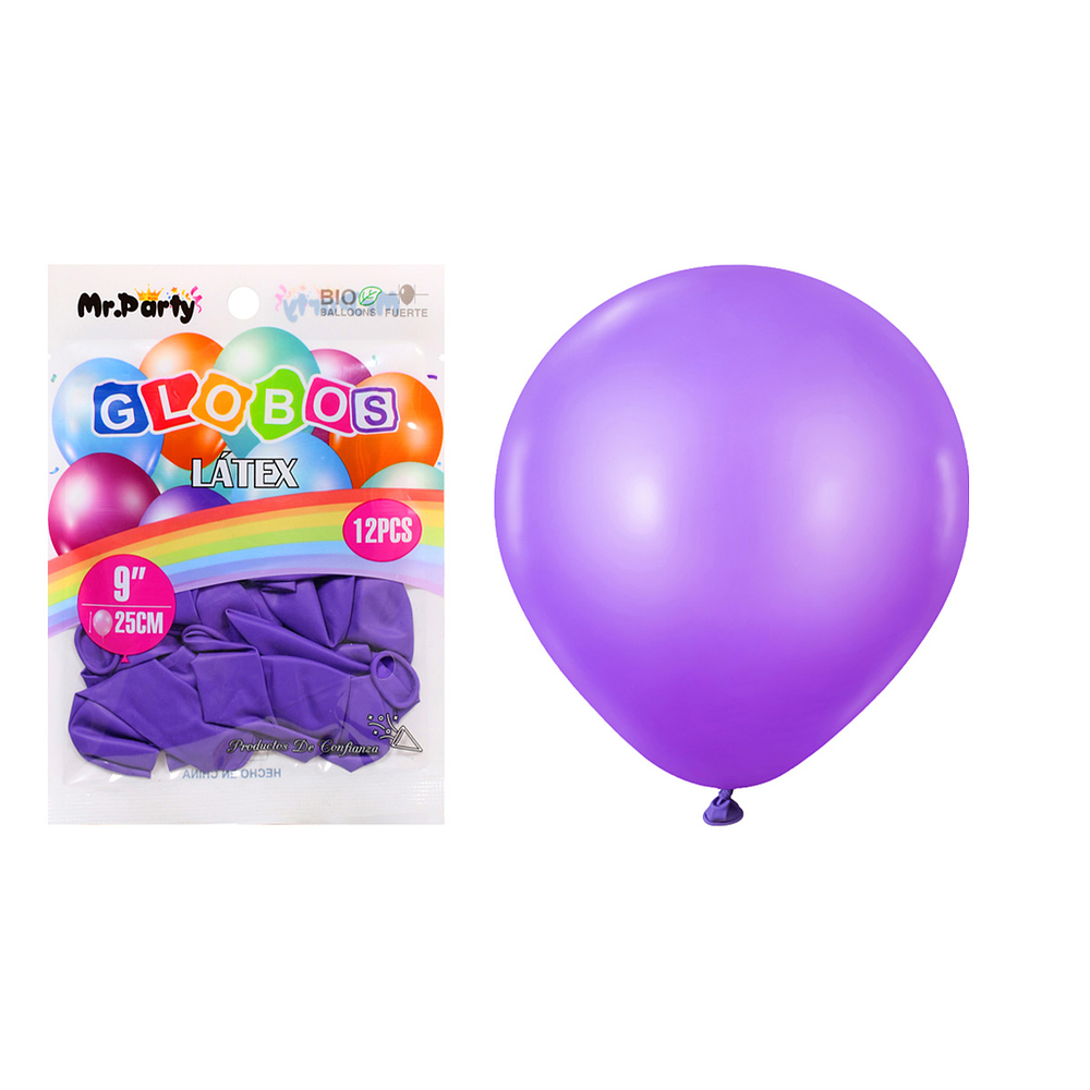 Globos de látex mate lila claro 25cm 12pcs