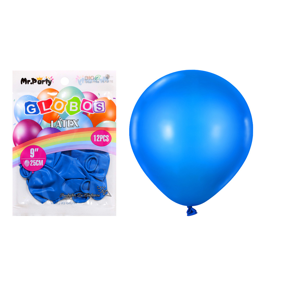 Globos de látex mate azul oscuro 25cm 12pcs