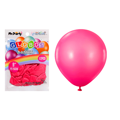 Globos de látex mate fucsia 25cm 12pcs