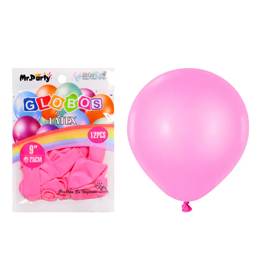 Globos de látex mate rosado oscuro 25cm 12pcs 1
