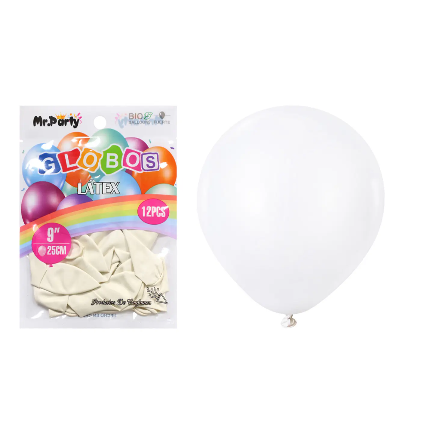 Globos de látex mate blanco 25cm 12pcs 1