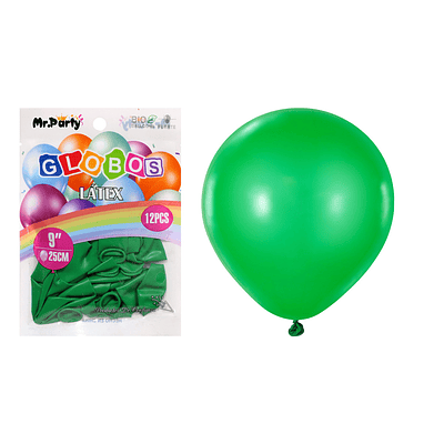 Globos de látex mate verde oscuro 25cm 12pcs
