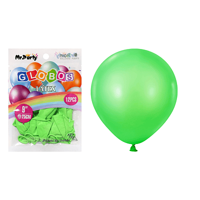 Globos de látex mate verde pasto 25cm 12pcs