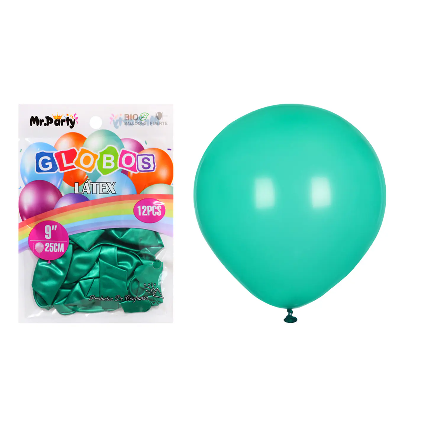 Globos de látex perlado verde oscuro 25cm 12pcs 1