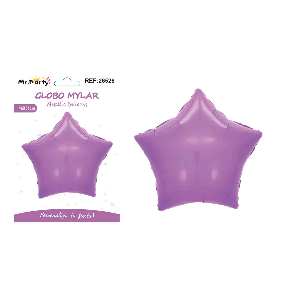 Globo metálico estrella macaron lila 46*51cm