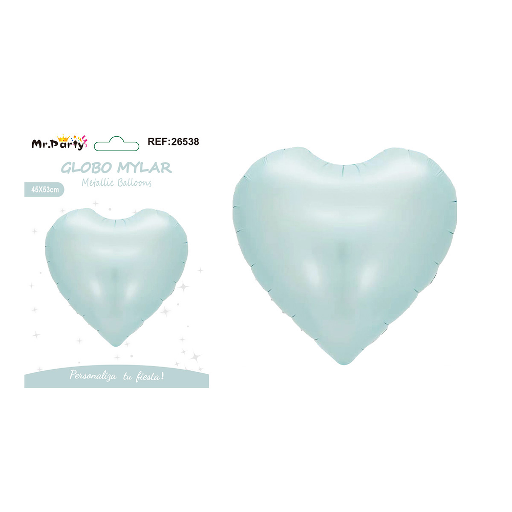 Globo metálico corazón baby azul 45*53cm