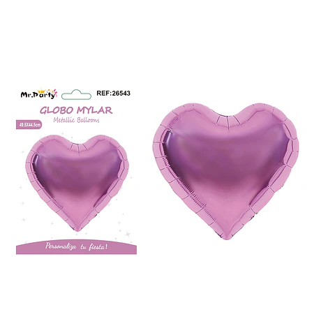 Globo metálico corazón lila 49.5*44.5cm